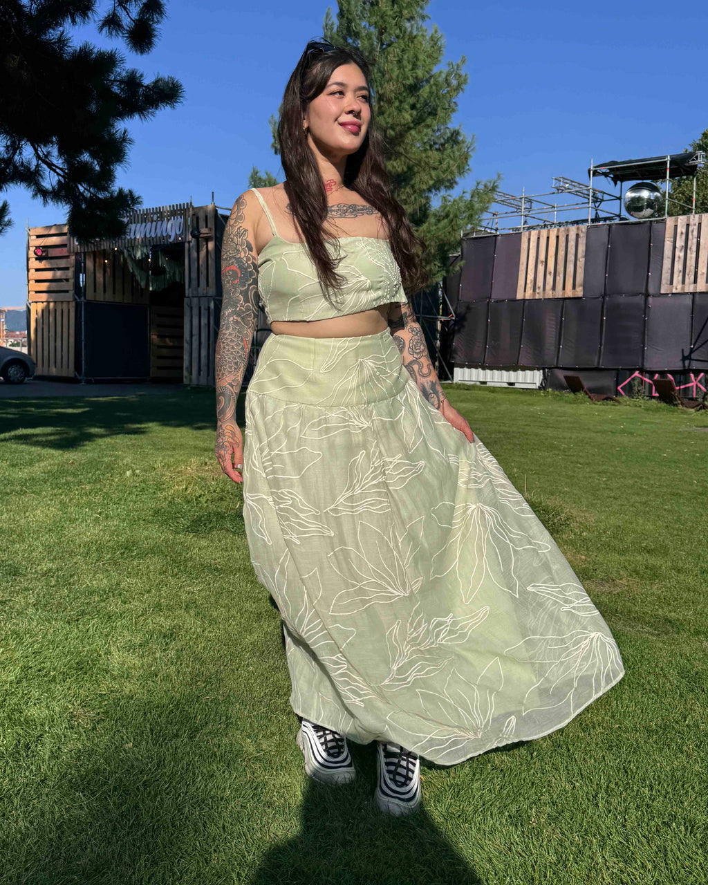 Matcha Green Mul Chanderi Coord Set