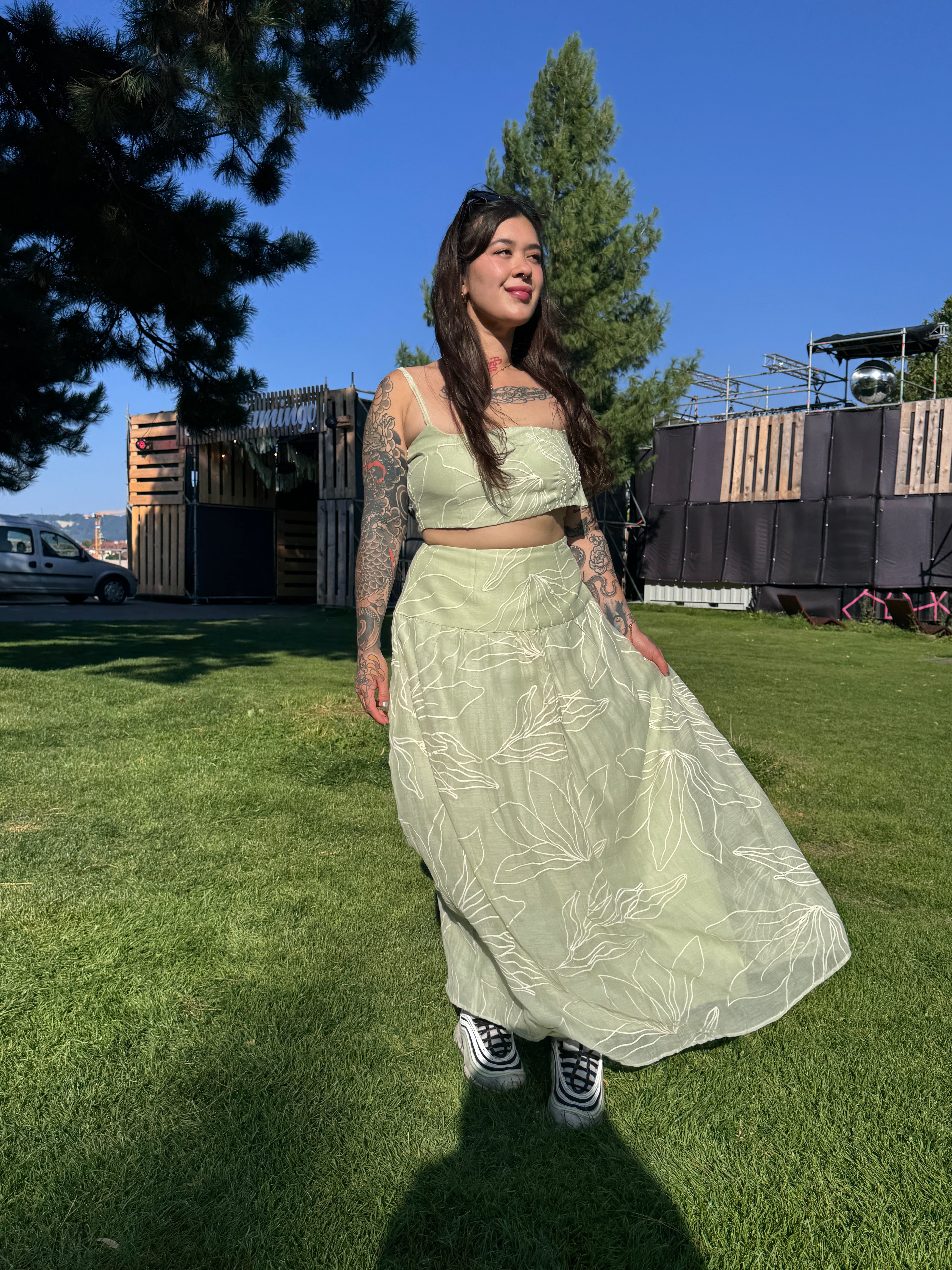 Matcha Green Mul Chanderi Coord Set