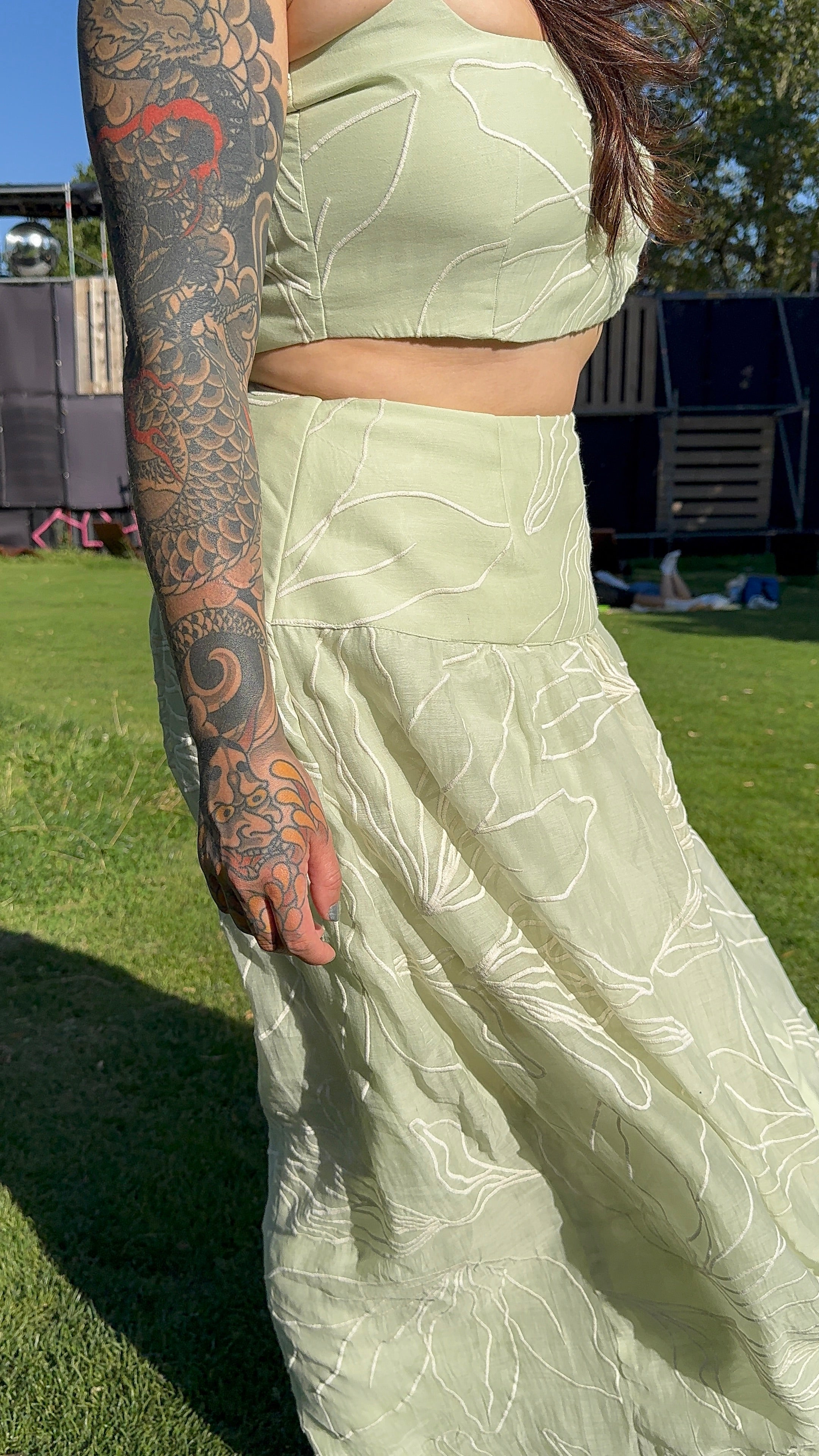 Matcha Green Mul Chanderi Coord Set