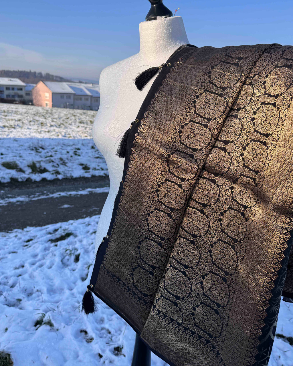 Black Fiesta Silk Pure Modal Silk Saree