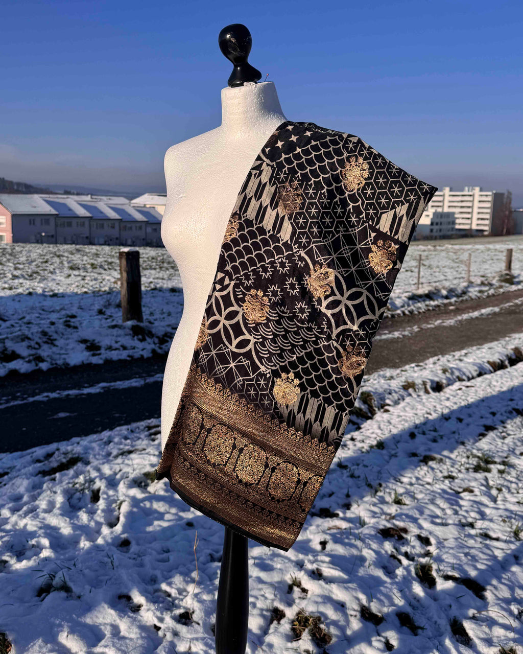 Black Fiesta Silk Pure Modal Silk Saree