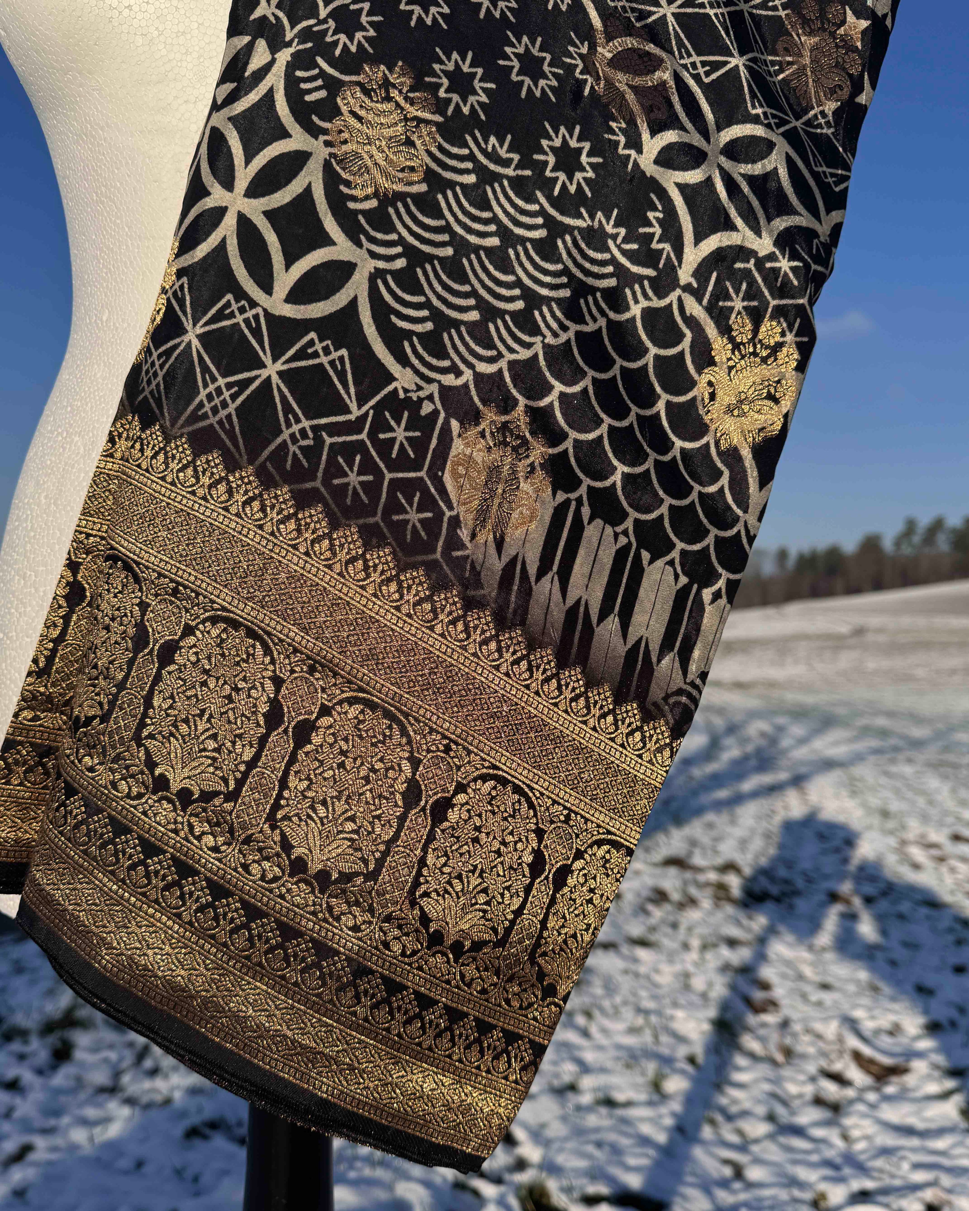 Black Fiesta Silk Pure Modal Silk Saree