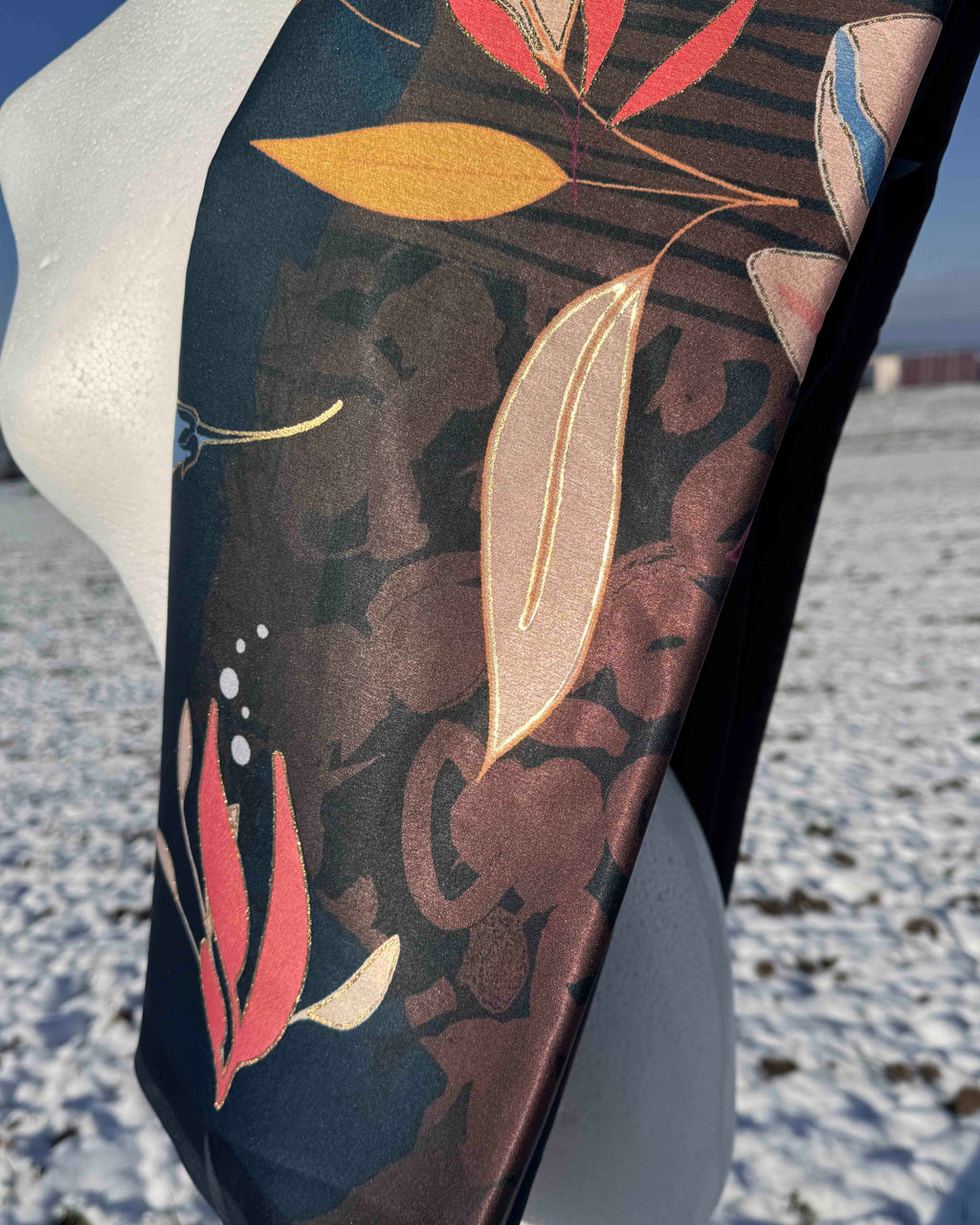 Deep Toned Floral Satin Saree