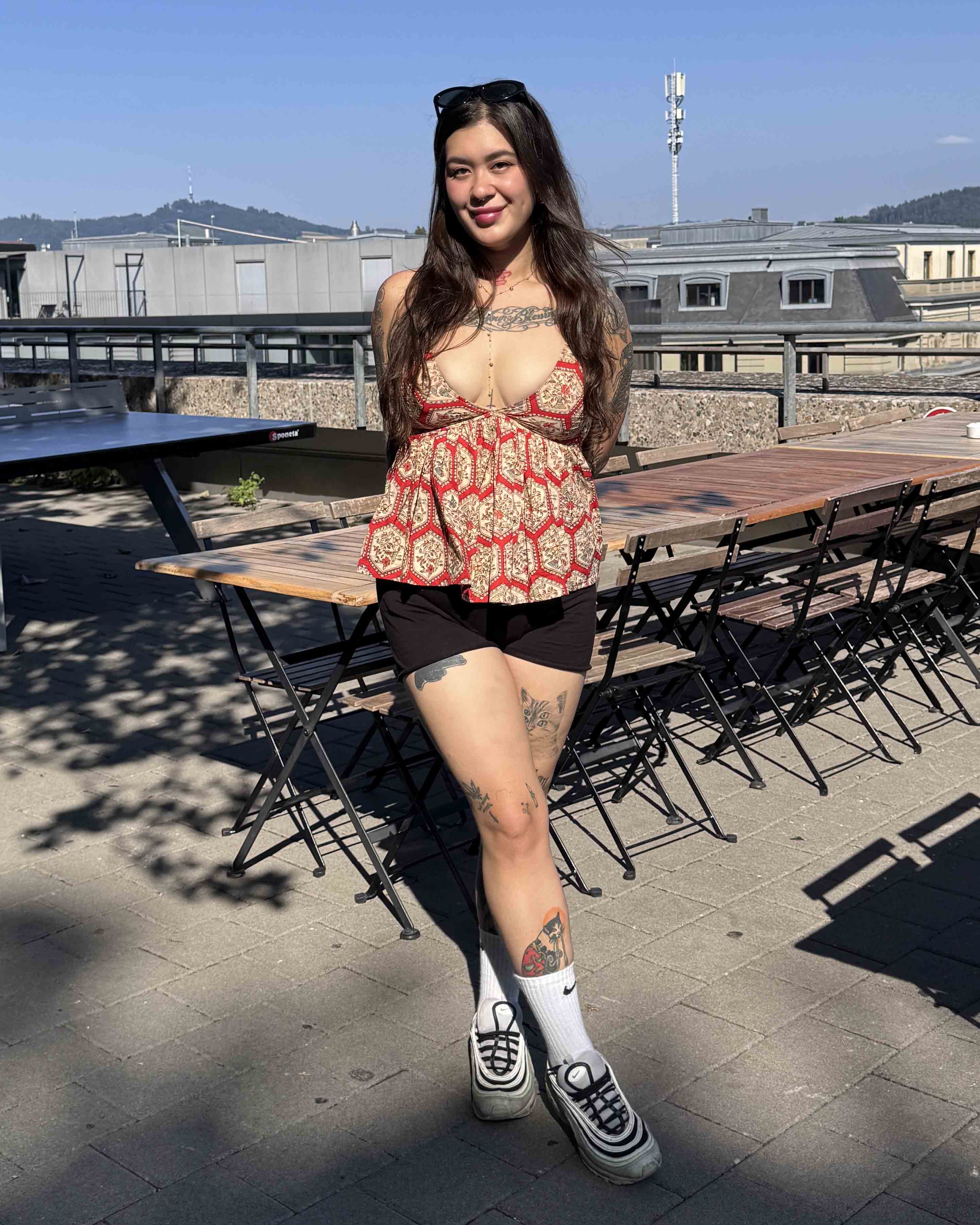 Red Ajrakh Printed Pure Cotton Top