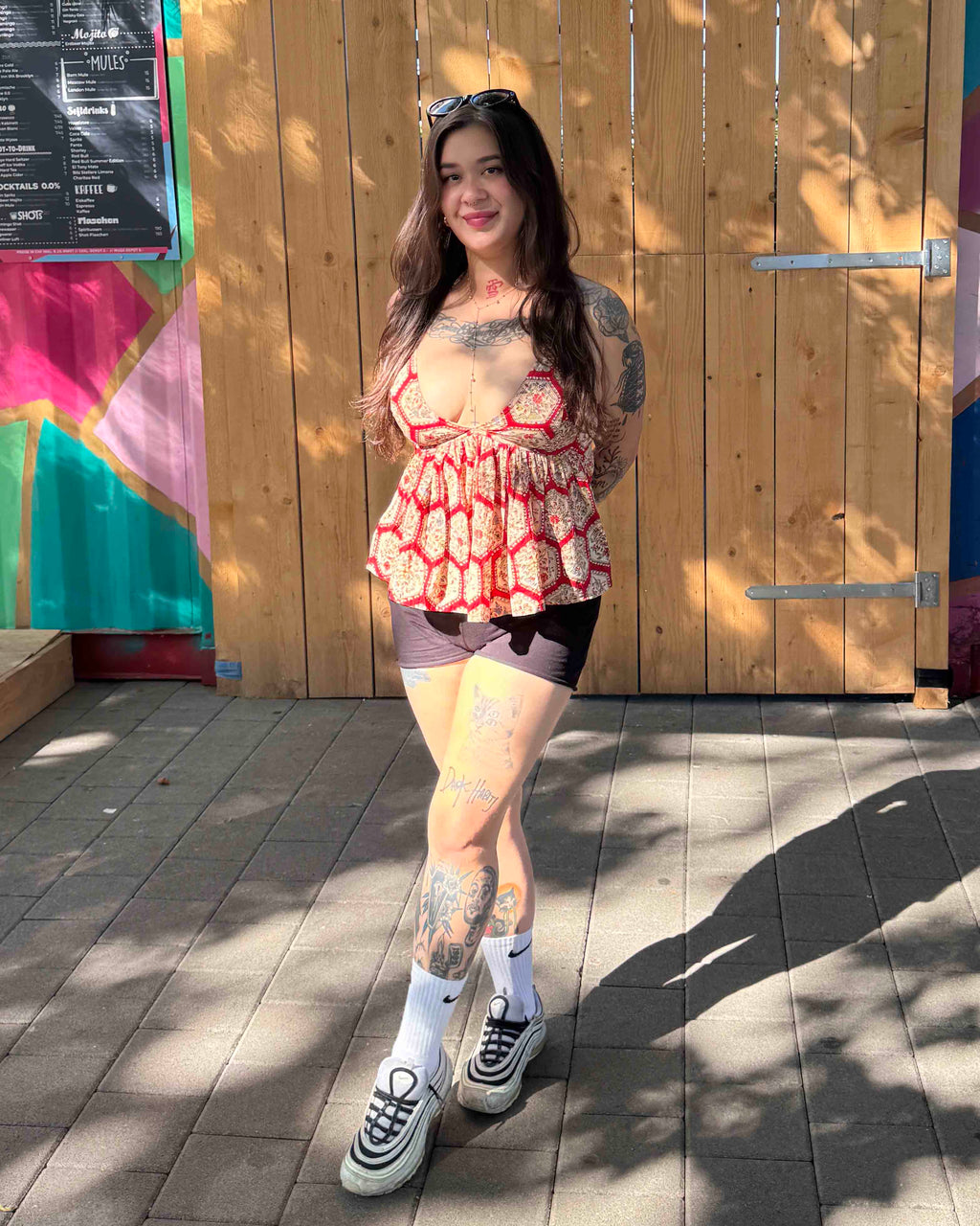 Red Ajrakh Printed Pure Cotton Top