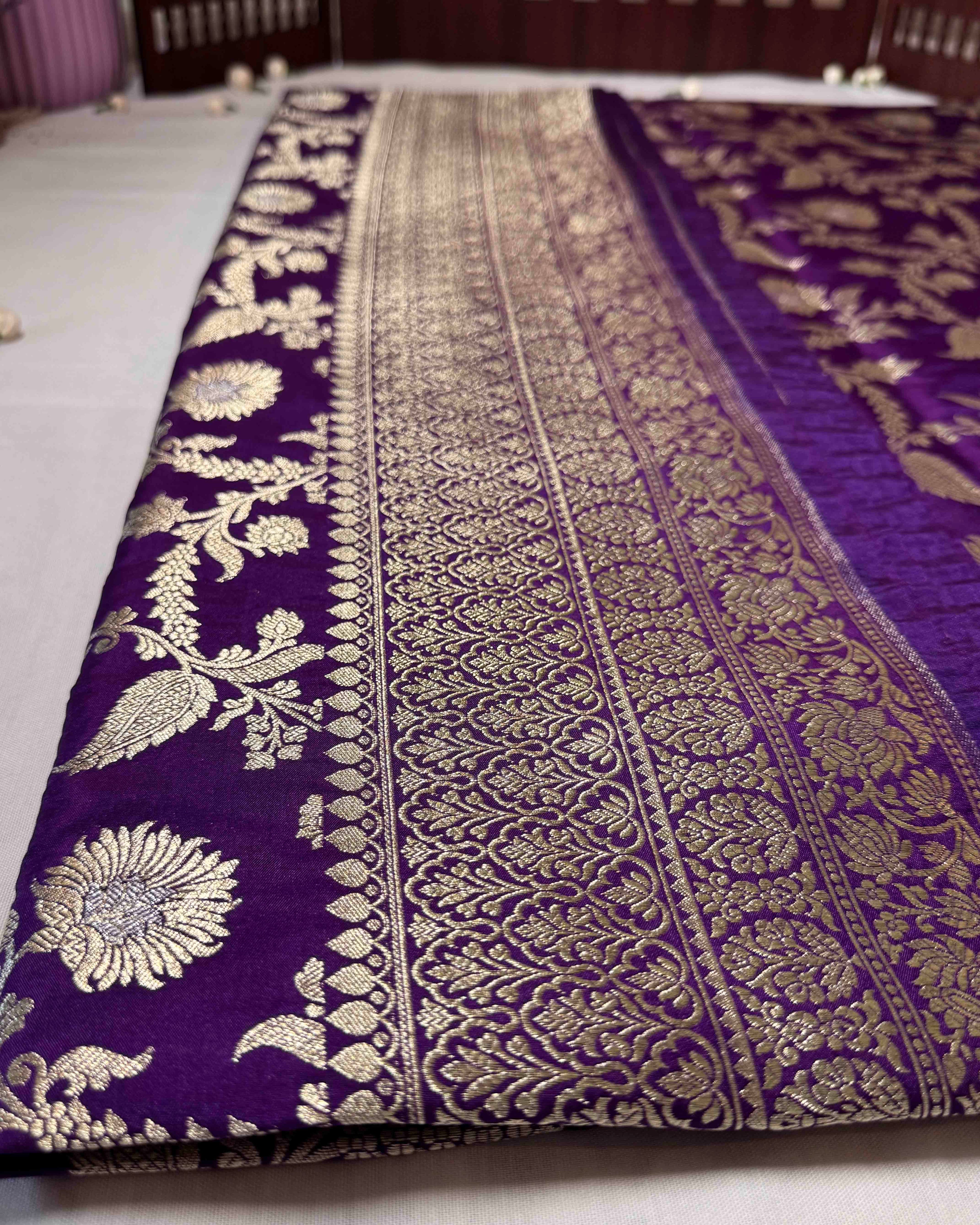 Purple Banarasi Noor Silk Saree