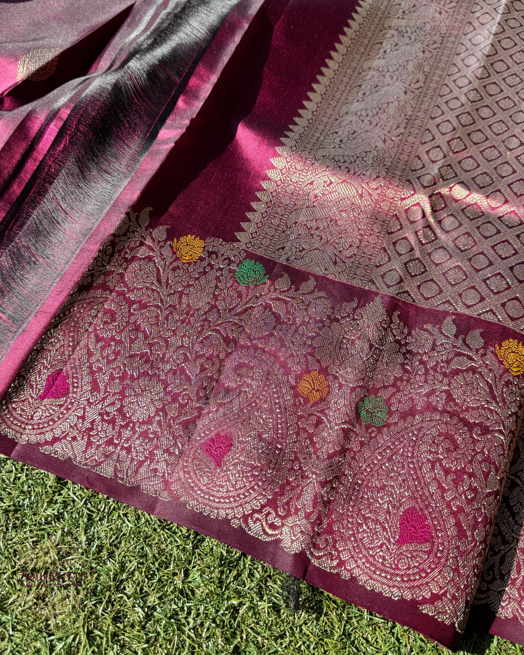 Wine Maroon Nalli Silk Saree