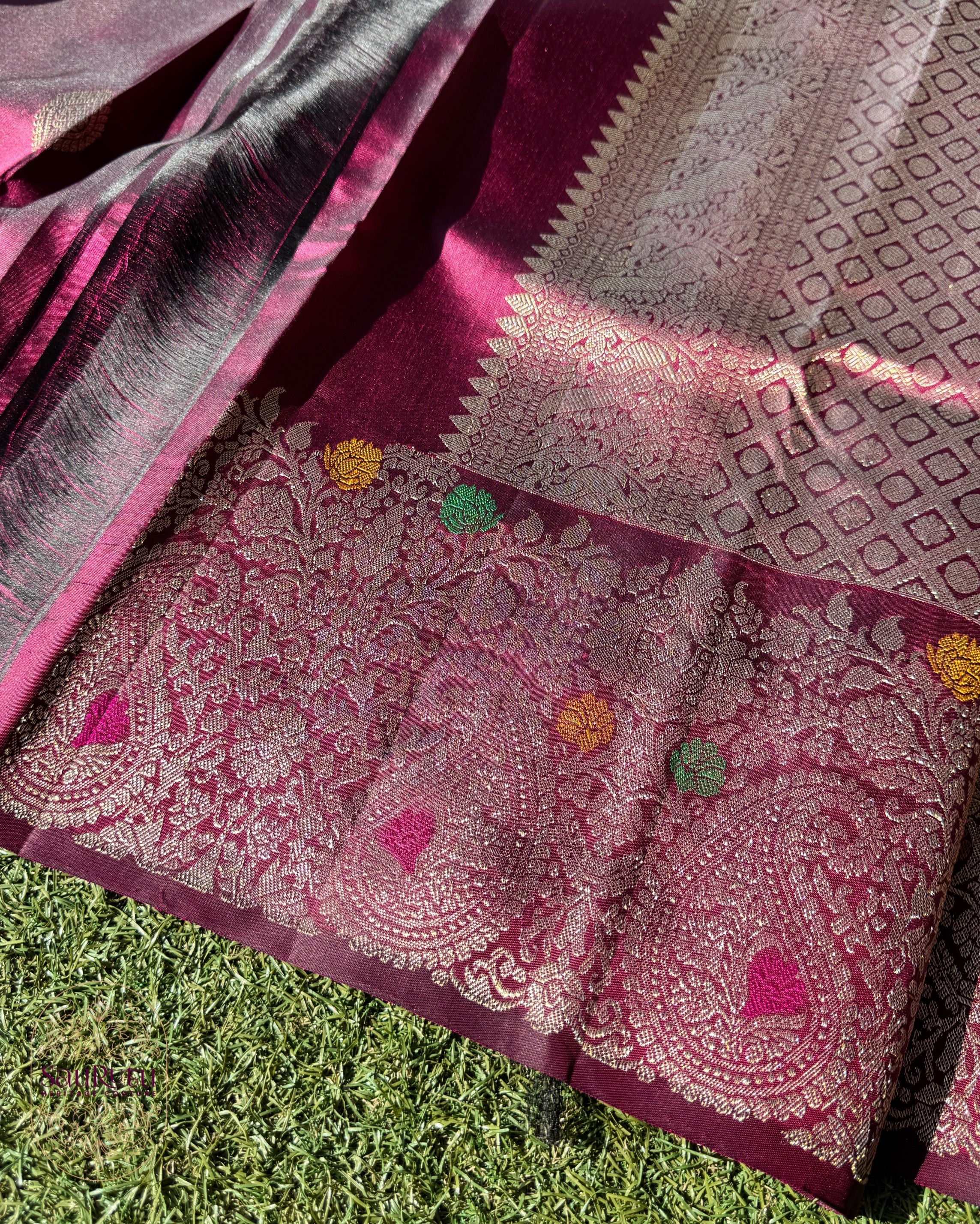 Wine Maroon Nalli Silk Saree