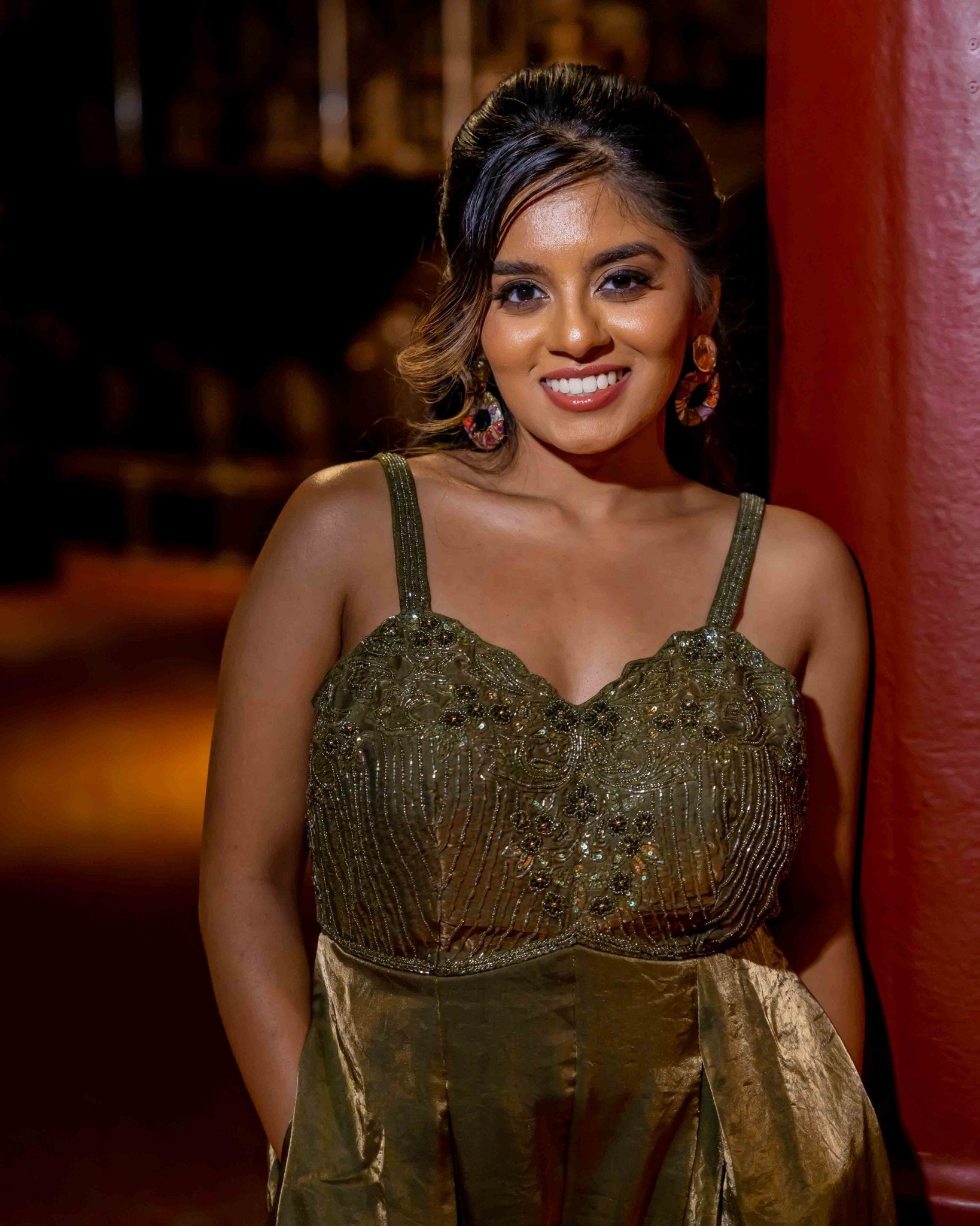 Golden Embroidered Jumspuit - Saurutu Heritage Couture