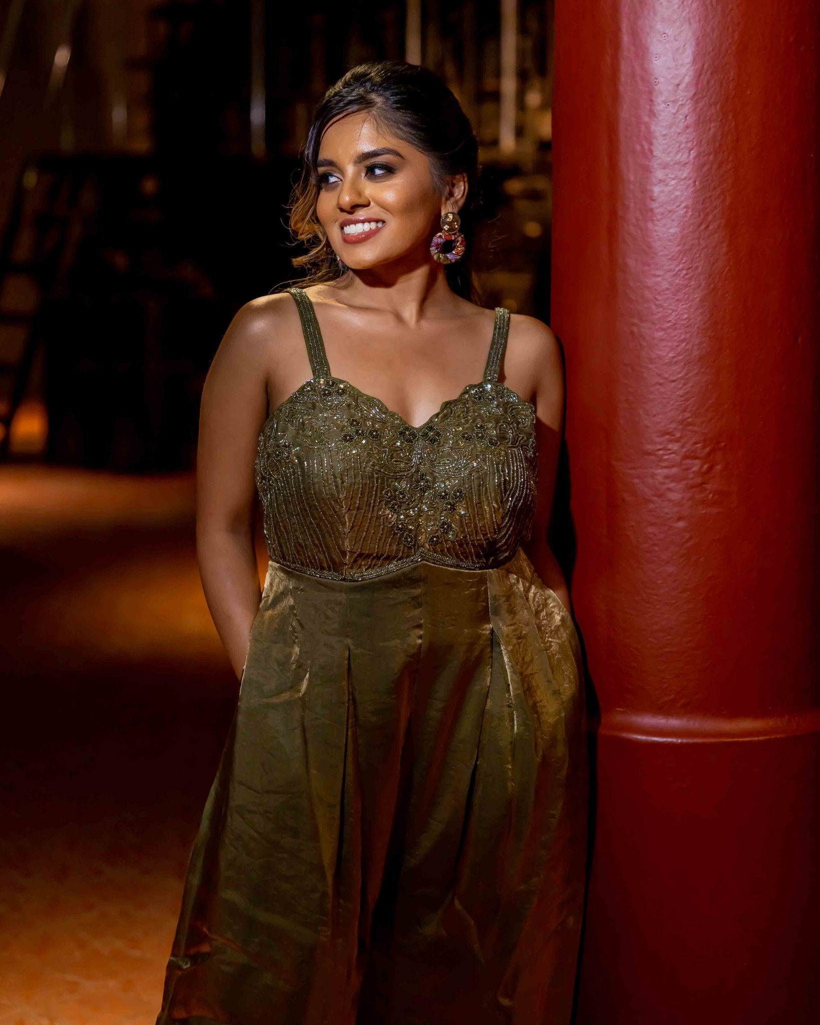 Golden Embroidered Jumspuit - Saurutu Heritage Couture
