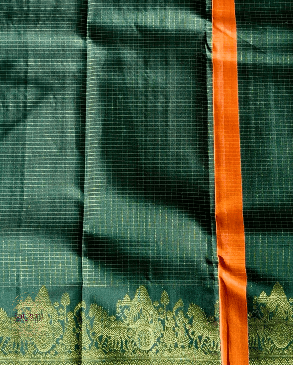 Green Dharmavaram Pure Silk Saree - Saurutu Heritage Couture