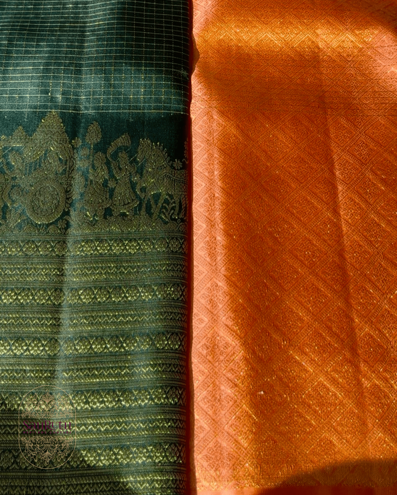 Green Dharmavaram Pure Silk Saree - Saurutu Heritage Couture