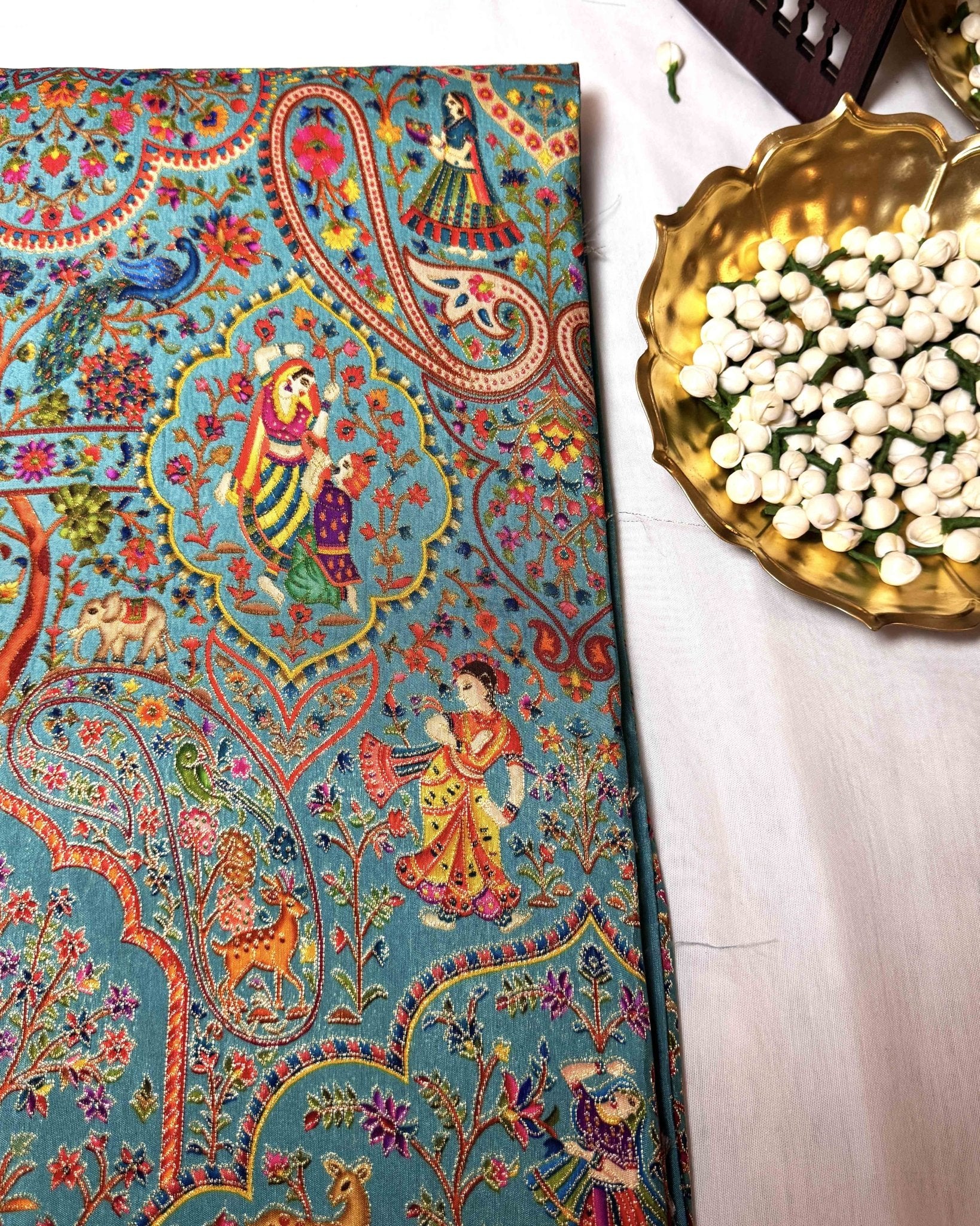 Green Pichwai Silk Saree - Saurutu Heritage Couture