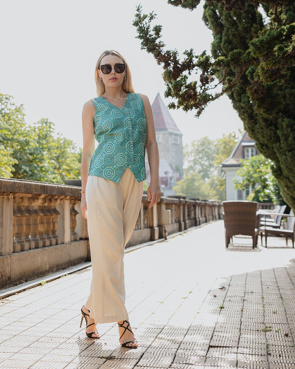 Off-White Cotton Trousers - Saurutu Heritage Couture