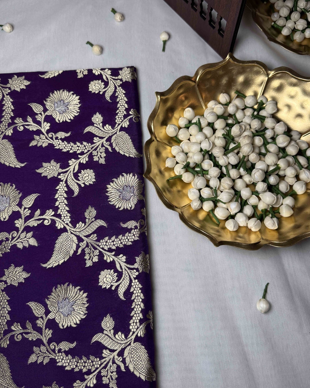 Purple Banarasi Noor Silk Saree - Saurutu Heritage Couture
