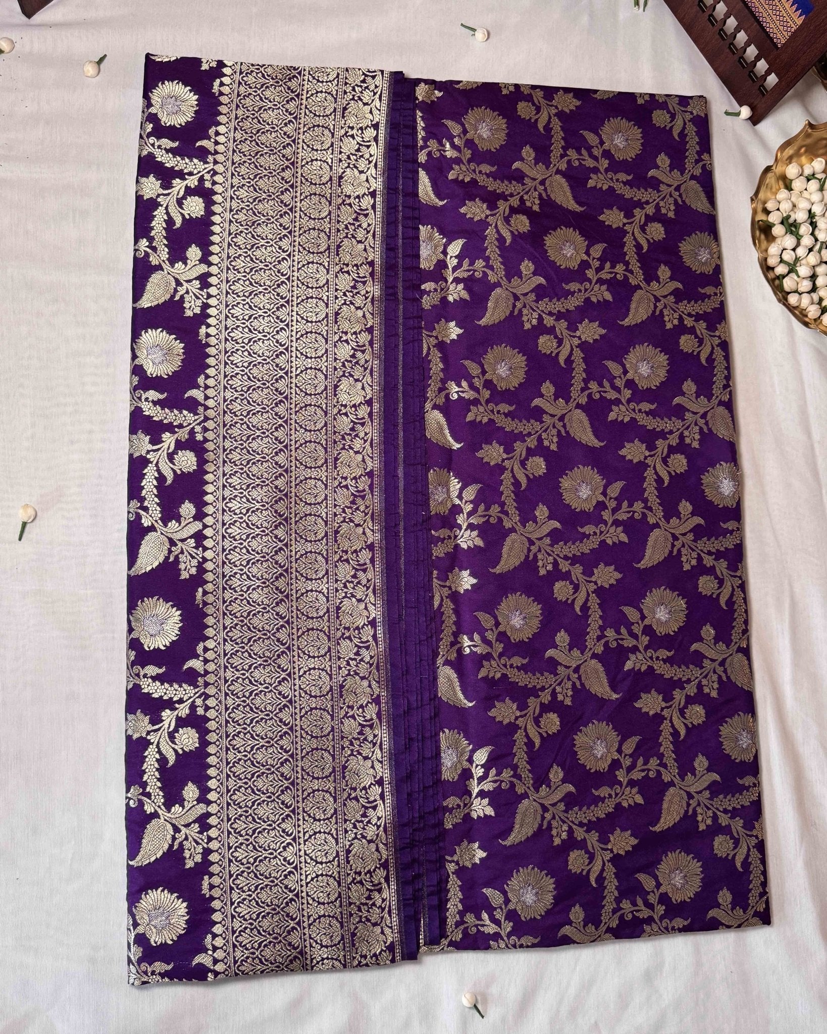 Purple Banarasi Noor Silk Saree - Saurutu Heritage Couture