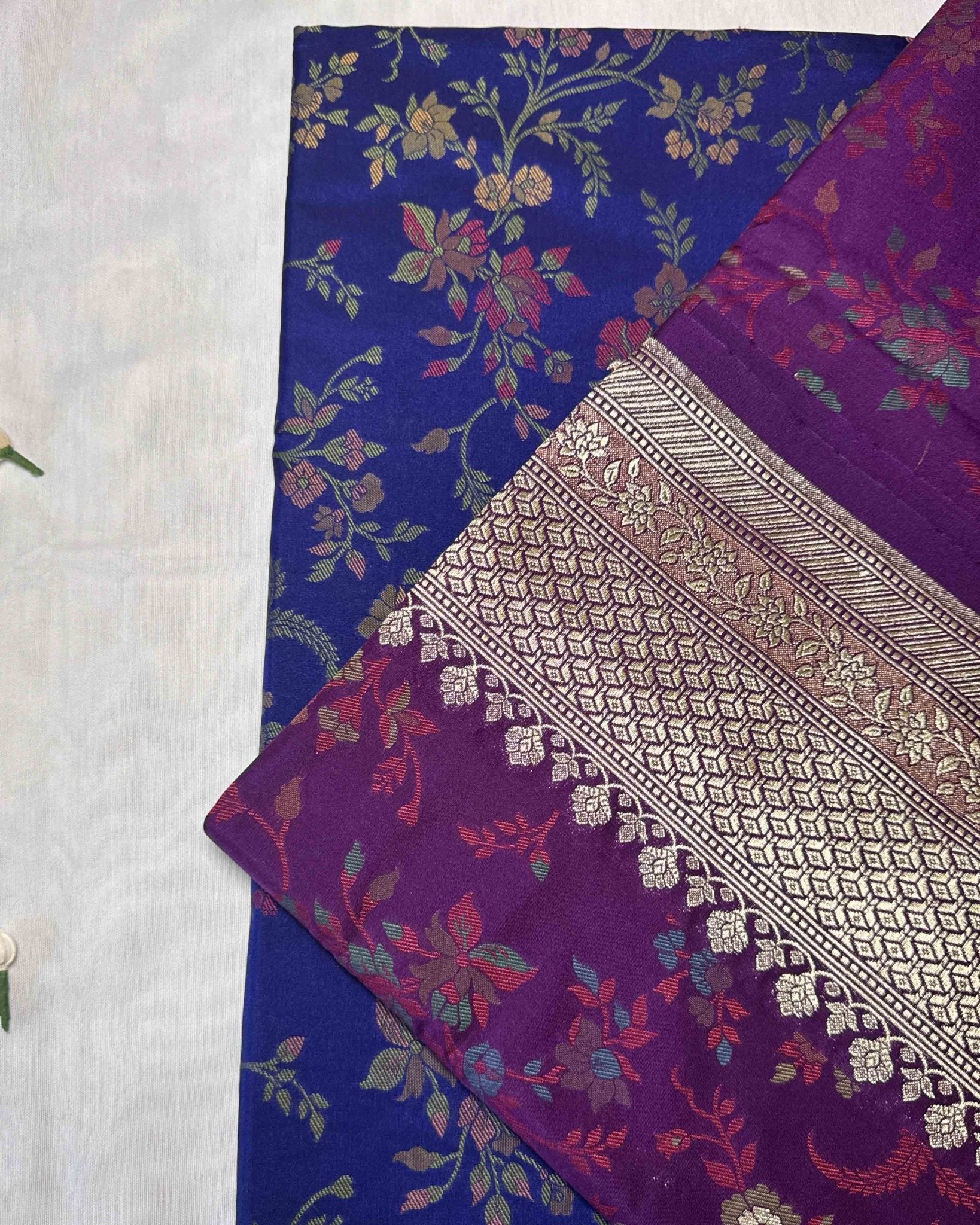 Royal Blue Banarasi Silk Saree - Saurutu Heritage Couture