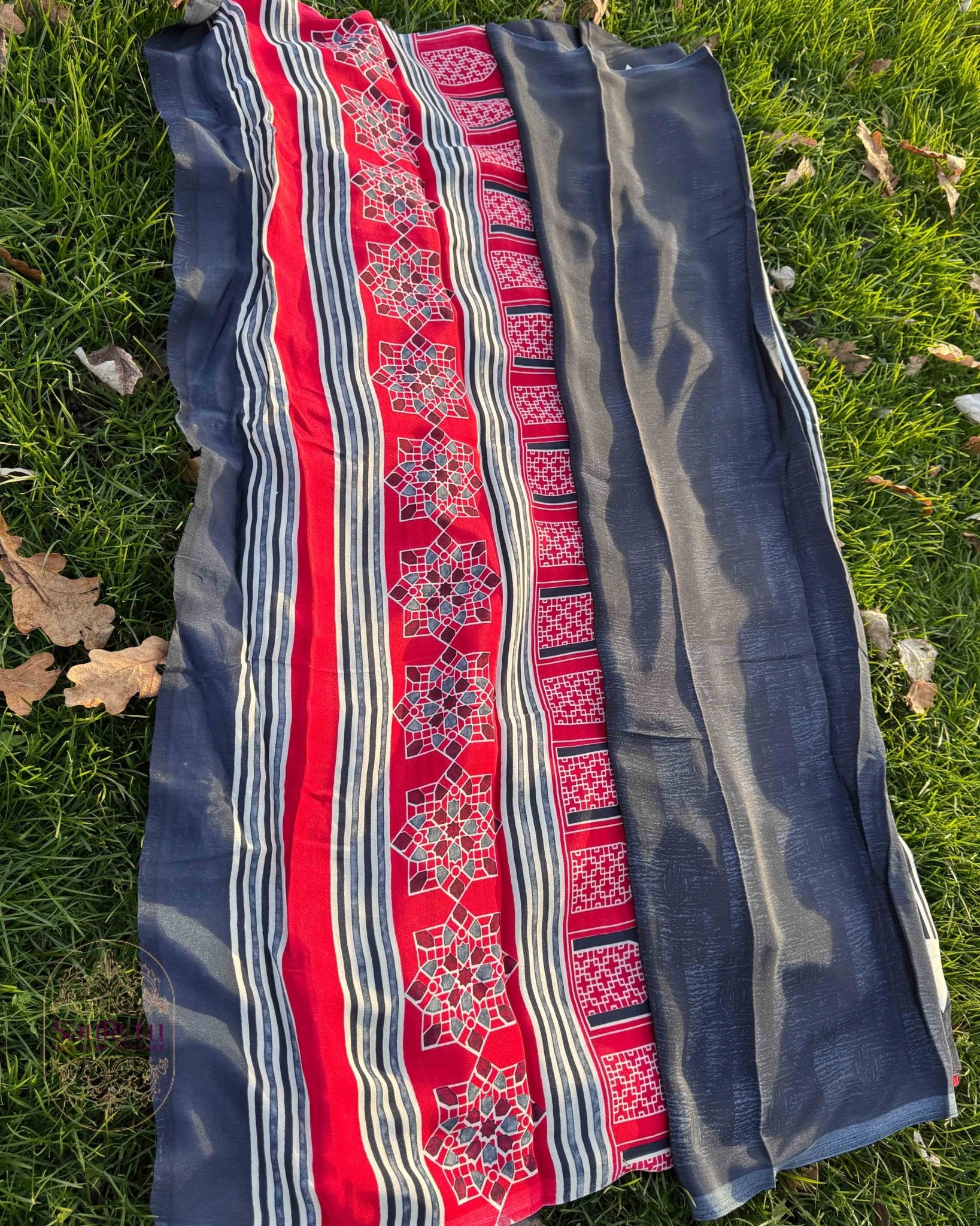 Sabarmati Print Crepe Saree - Saurutu Heritage Couture