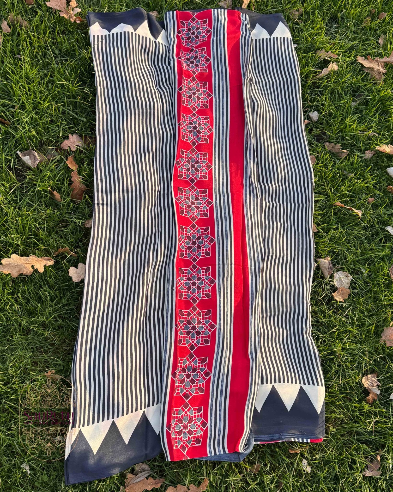 Sabarmati Print Crepe Saree - Saurutu Heritage Couture