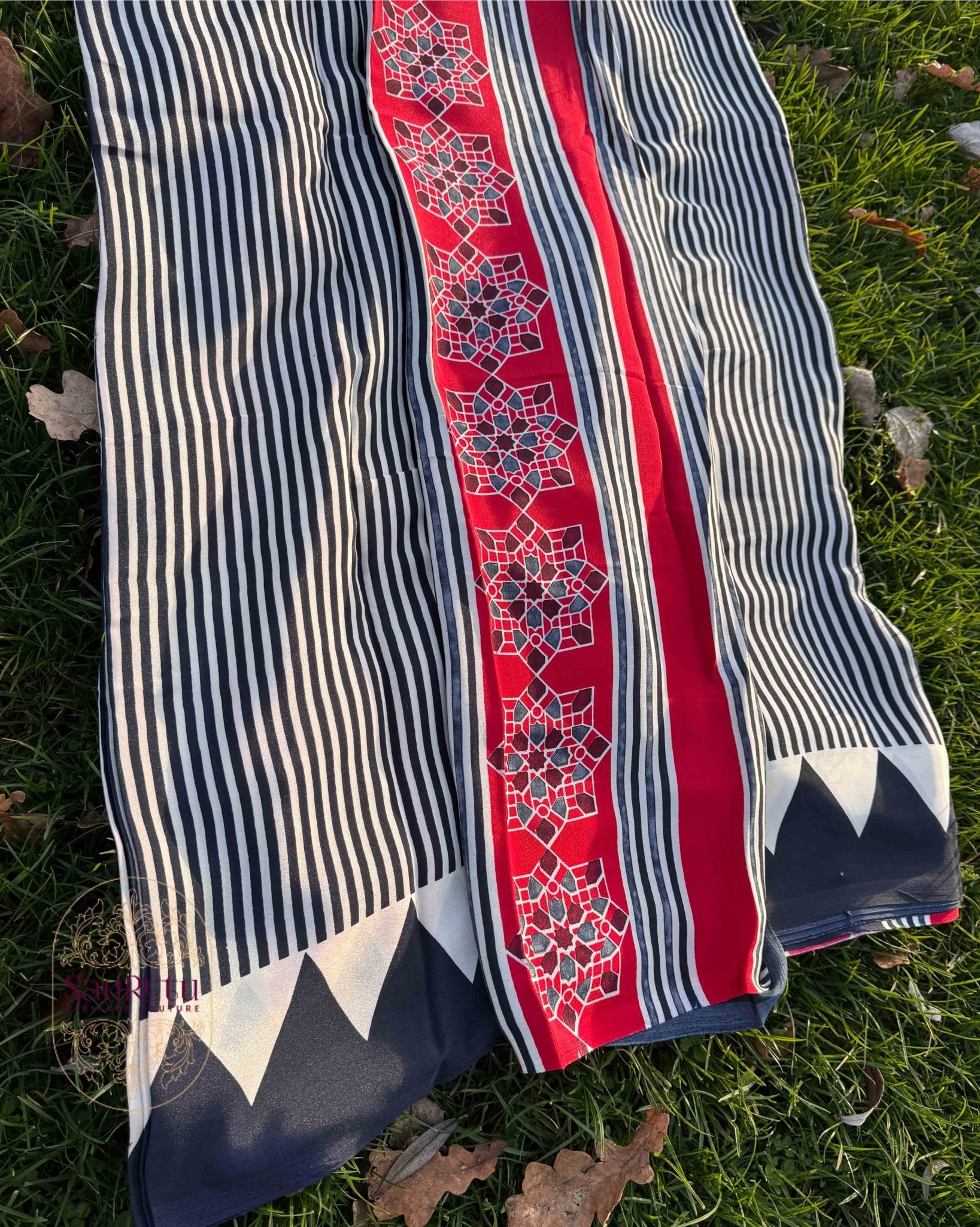 Sabarmati Print Crepe Saree - Saurutu Heritage Couture