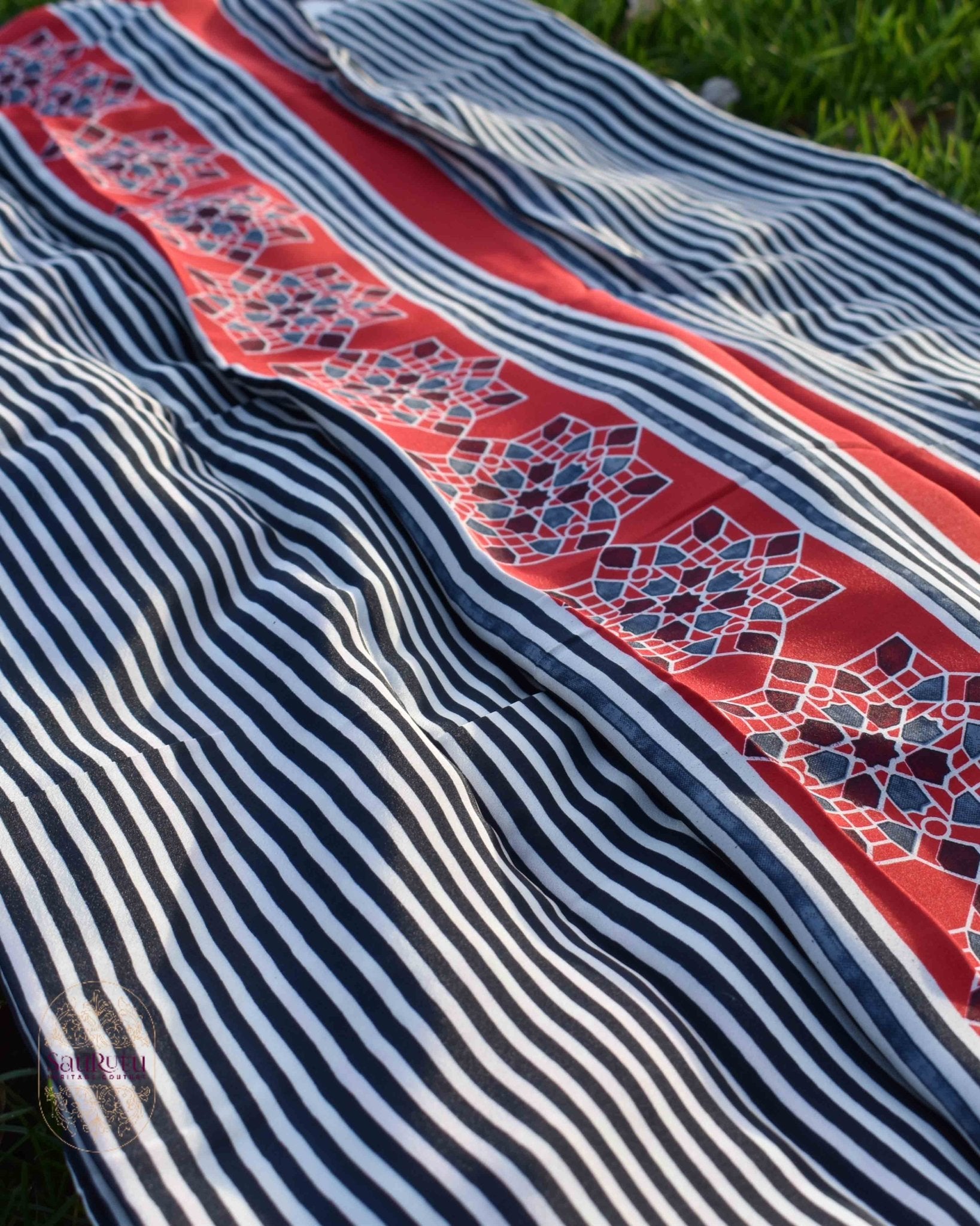 Sabarmati Print Crepe Saree - Saurutu Heritage Couture