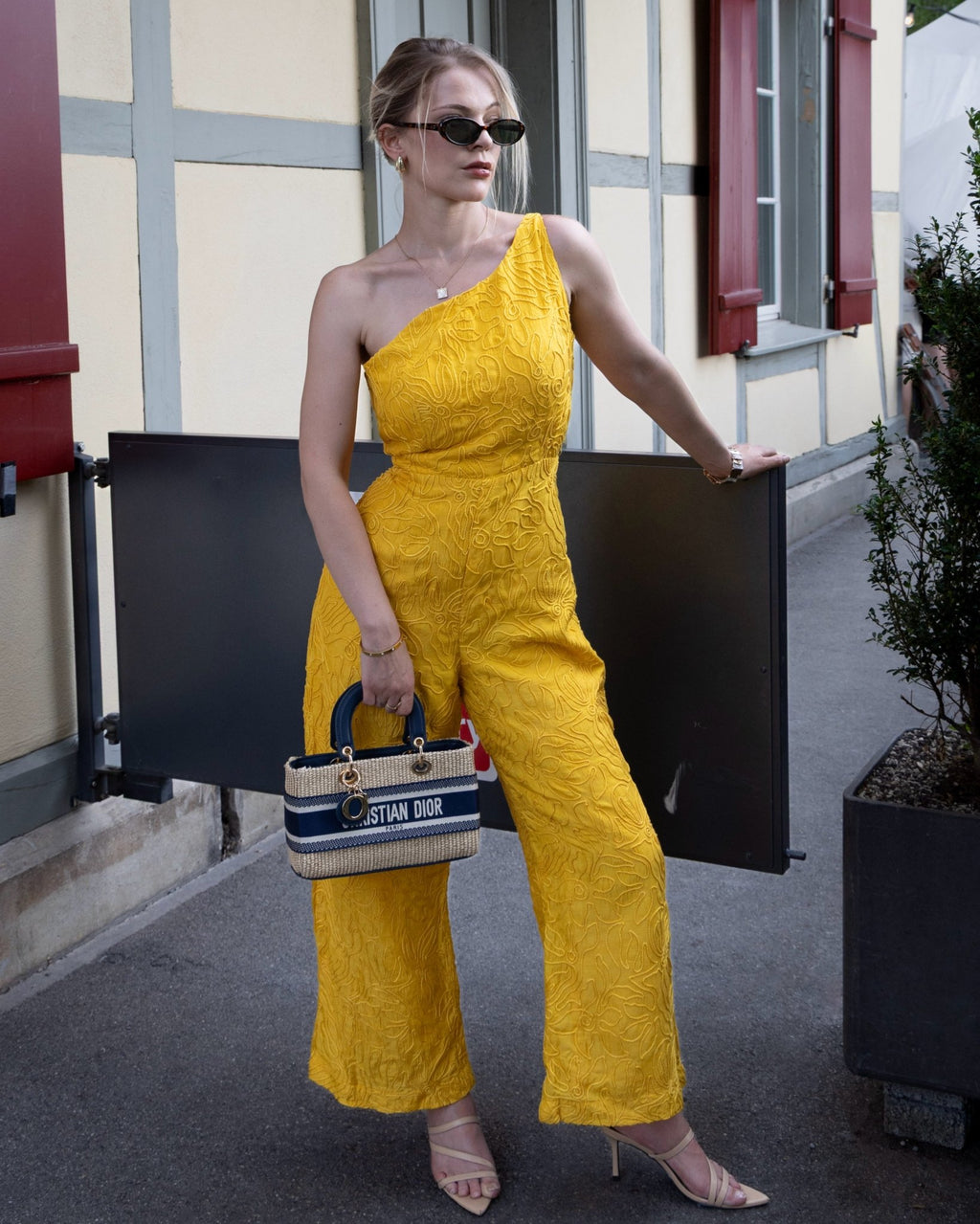Yellow Dola Silk Jumpsuit - Saurutu Heritage Couture